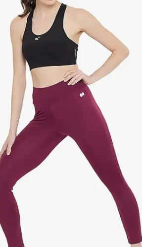 Clovia Womens Mid Rise Activewear Ankle Length Slim Fit Tights